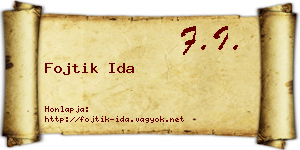 Fojtik Ida névjegykártya