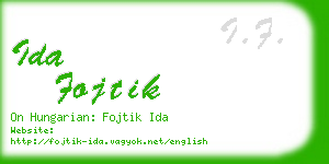 ida fojtik business card